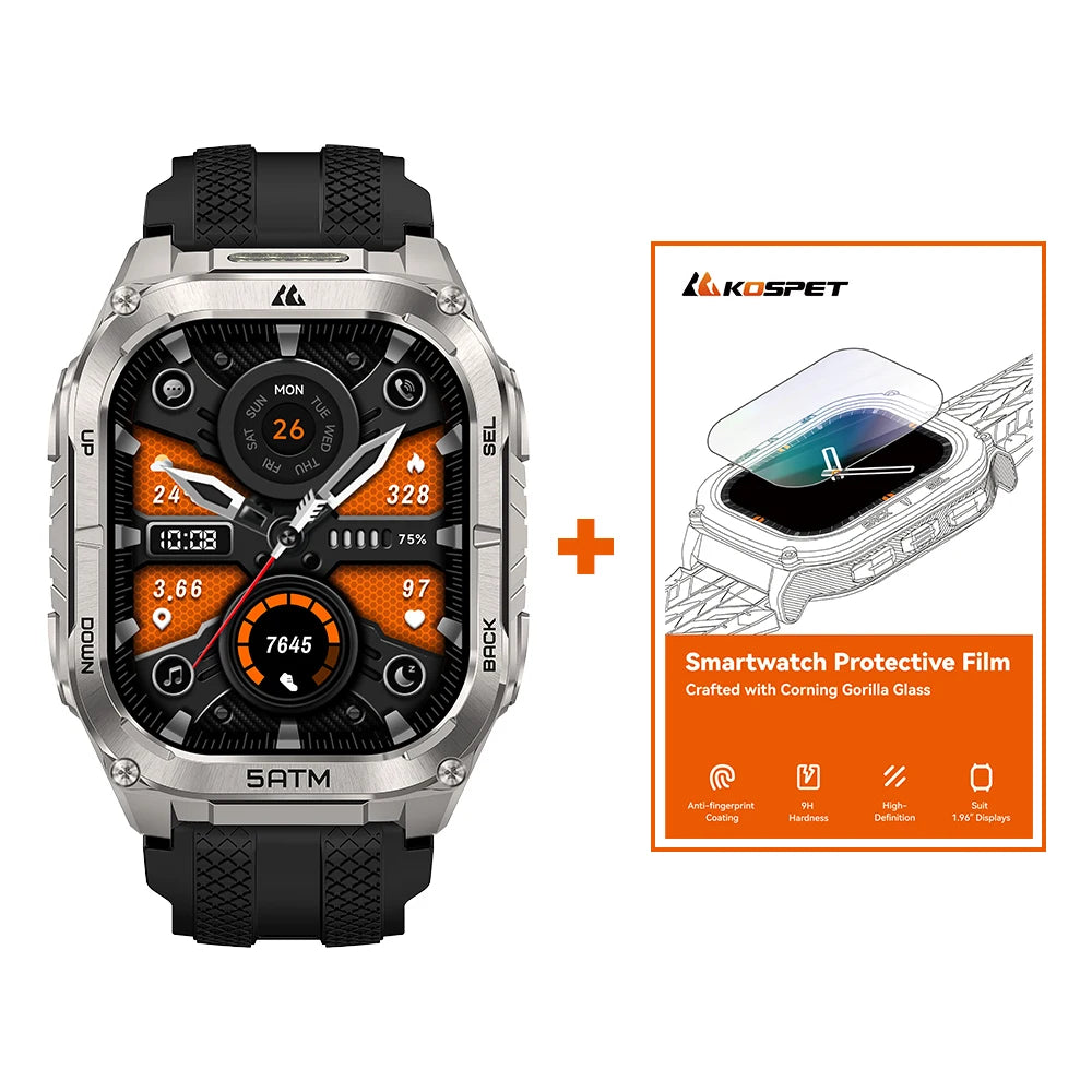 Kospe Tank M4C Rugged Smartwatch With GPS And Health Tracking