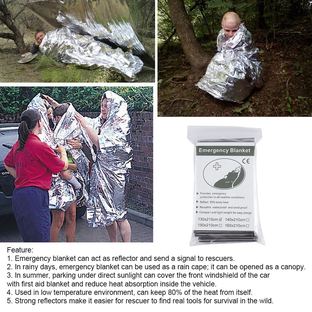 Yeston Emergency Rescue Foil Thermal Blanket for Outdoor Survival