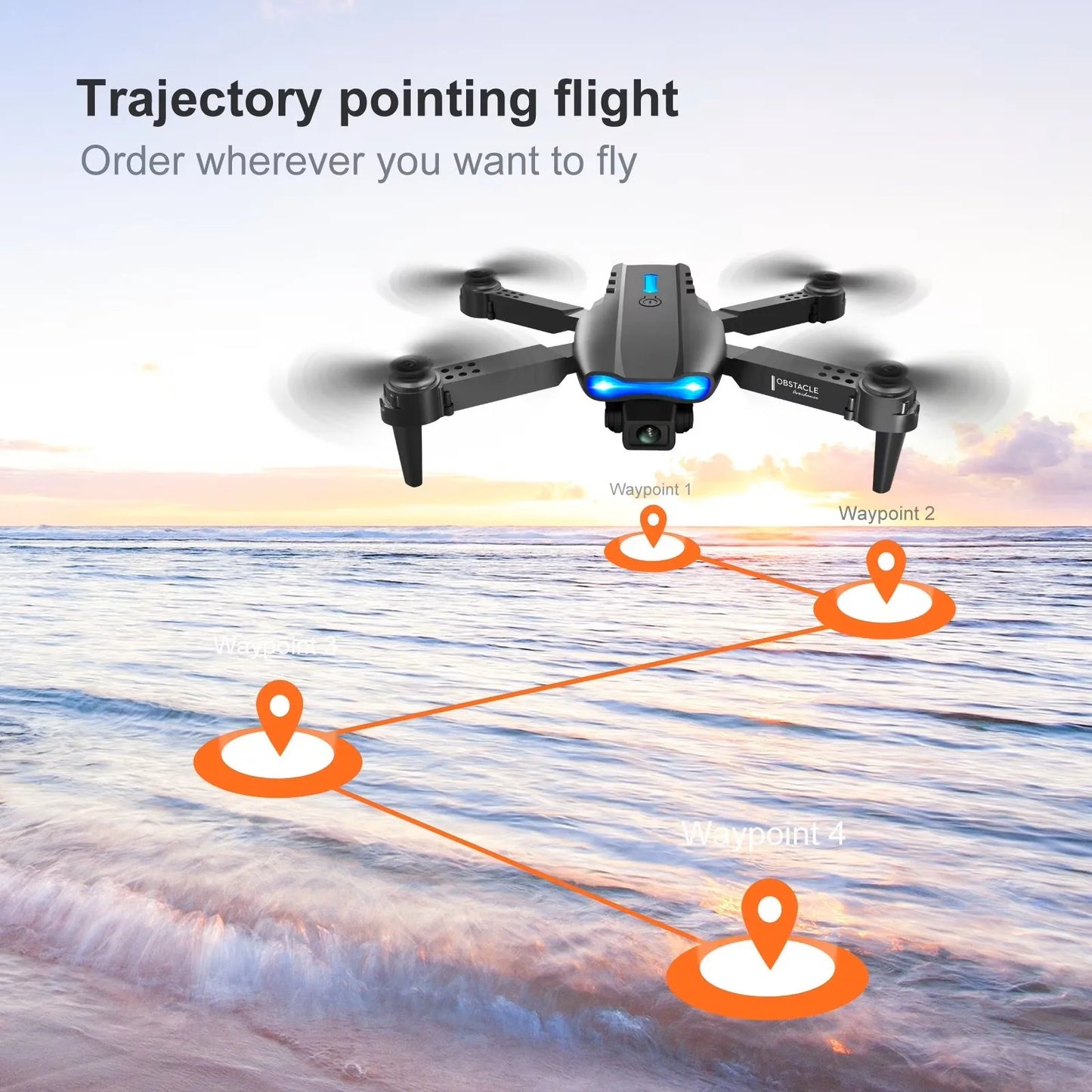 E88 Pro Max Drone Dual 8K Cameras Foldable Design Compact