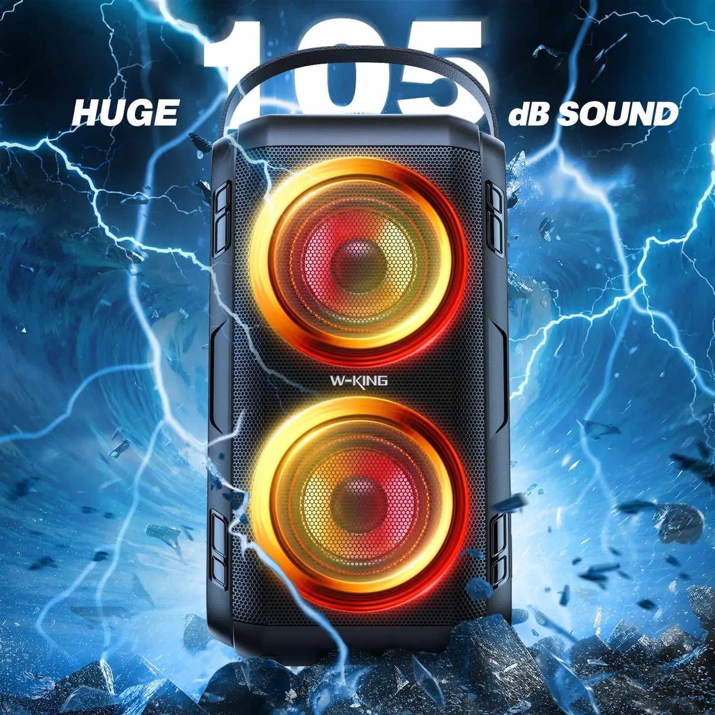 W-King T9-2 80W RMS Portable Bluetooth Speaker System