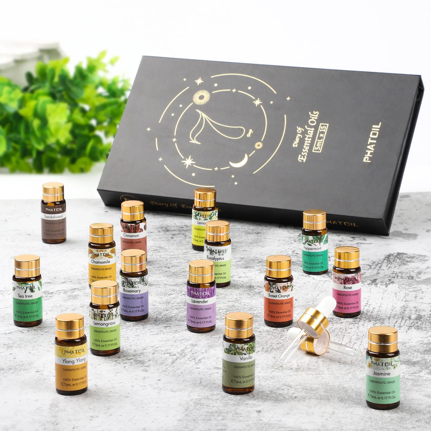 PHATOIL Pure Essential Oils Gift Set 15 Pack Eucalyptus Lavender