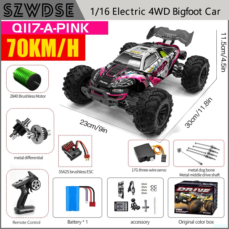 WLtoys Q117 RC Car 4WD Brushless High Speed Pro Offroad