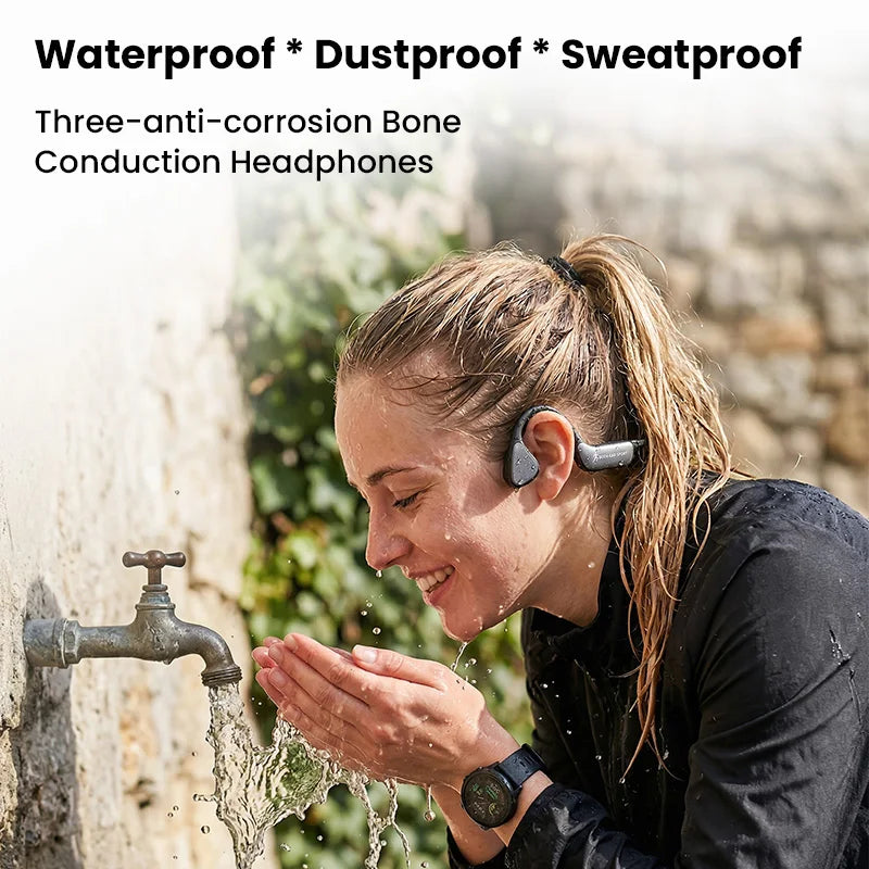 Bone Conduction Wireless Bluetooth Headphones With Mic And Waterproof
