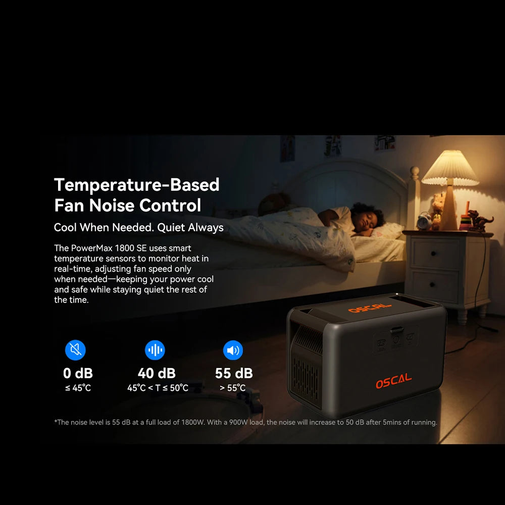 OSCAL Portable Power Station With LiFePO4 Battery And Solar Charging
