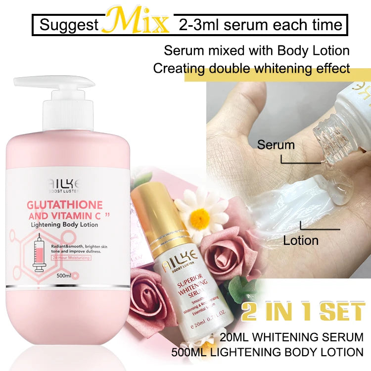 AILKE Vitamin C And Glutathione Brightening Body Lotion For Even Skin Tone