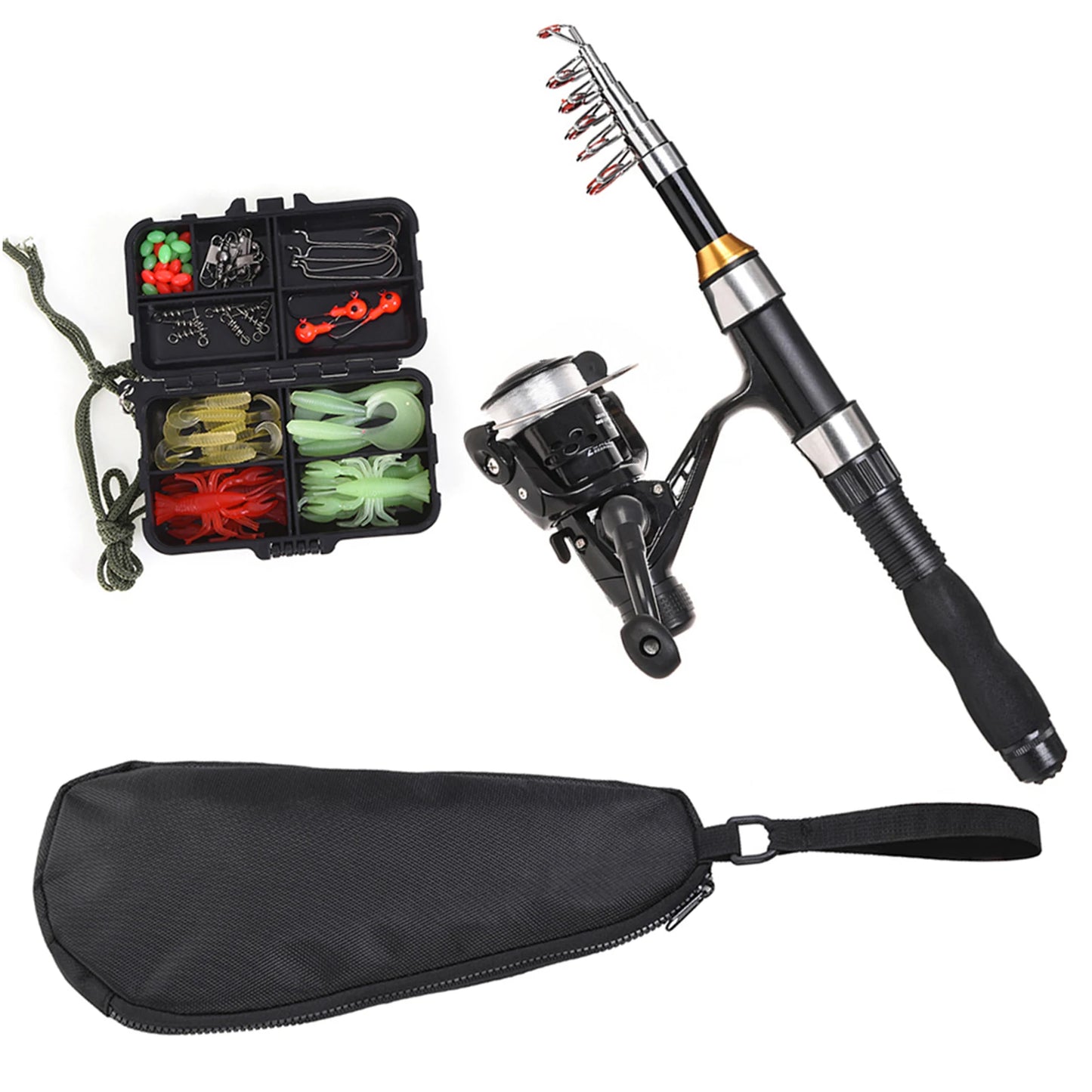 Telescopic Fishing Rod And Spinning Reel Combo Kit