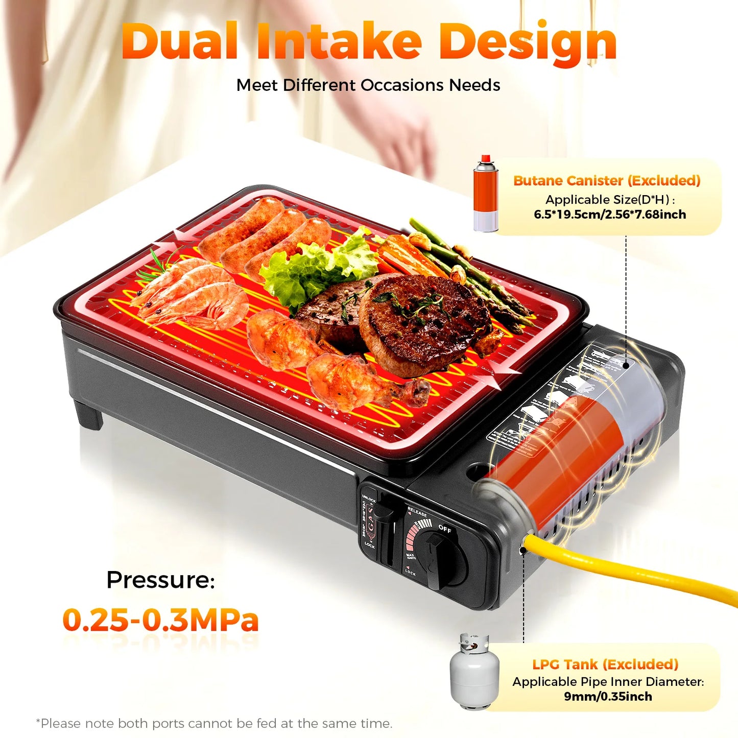 Portable Camping Butane Gas Stove With Ignition Stainless Steel