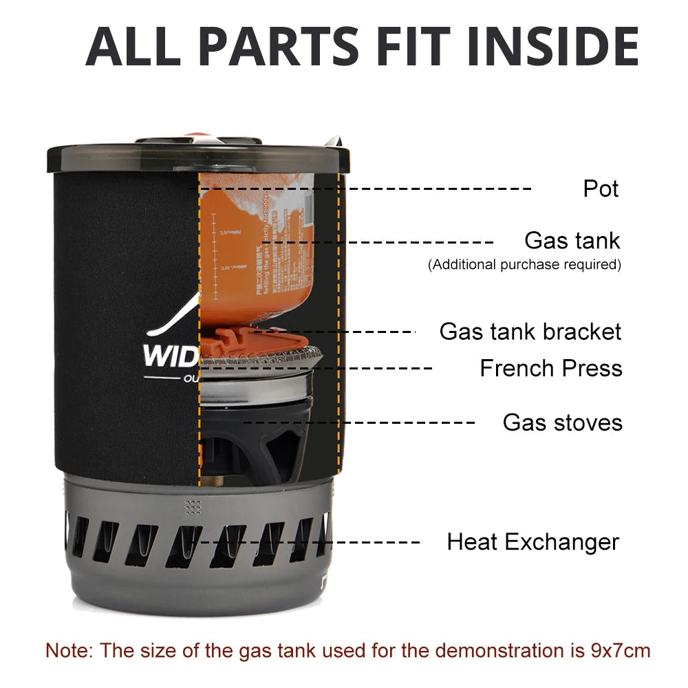 Widesea Camping Cooking System With Heat Exchanger Propane Outdoor Stove