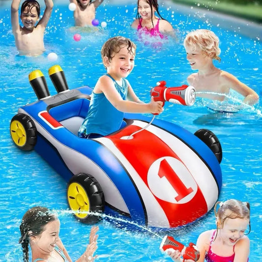 Inflatable Race Car Pool Float With Water Spray For Adults