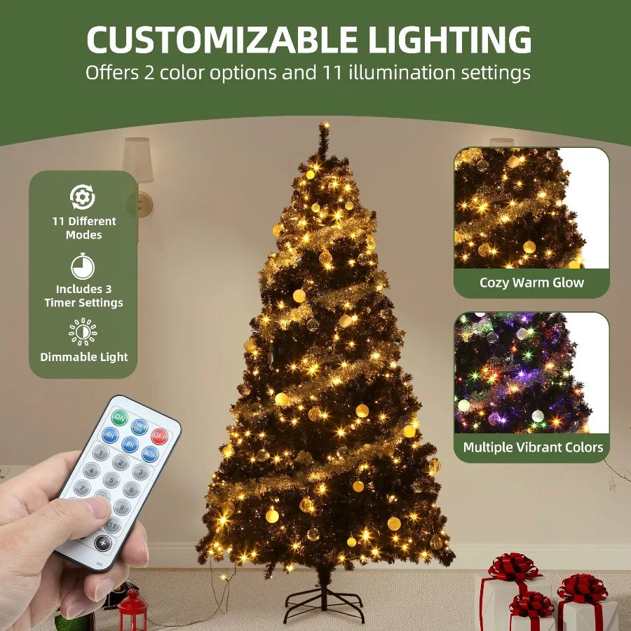 Uforic Prelit Artificial Pine Christmas Tree with Remote Control