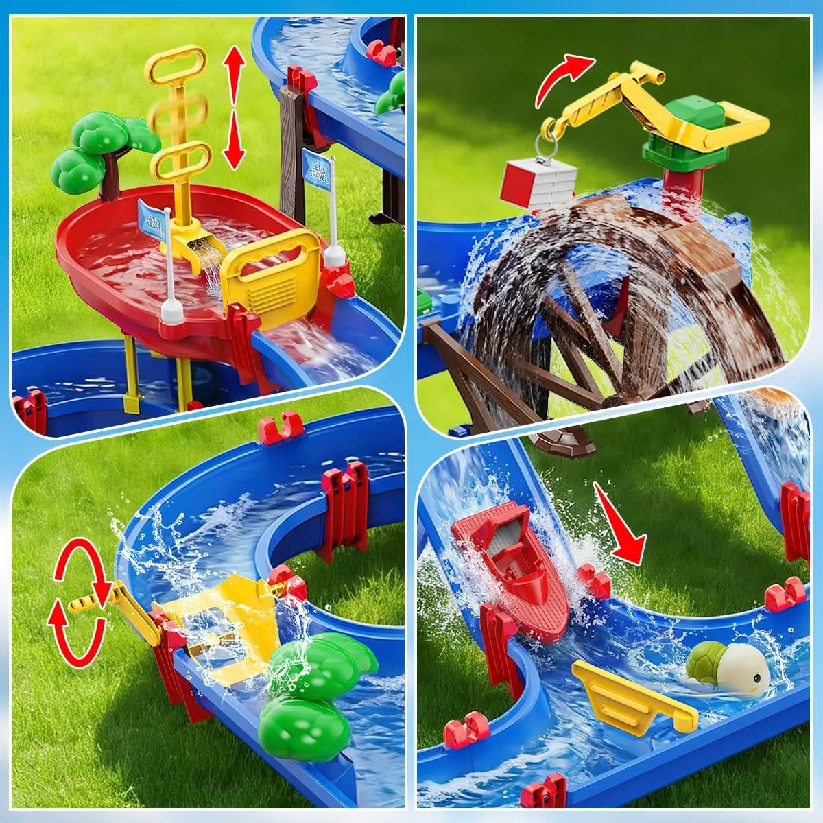 VATOS Summer Outdoor Water Wheel Toy Water Table Backyard