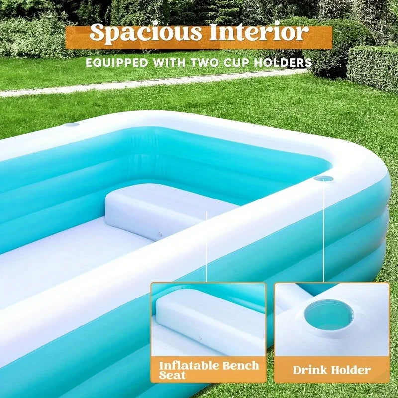 Joyfy Inflatable Family Pool With Seats For Summer Fun