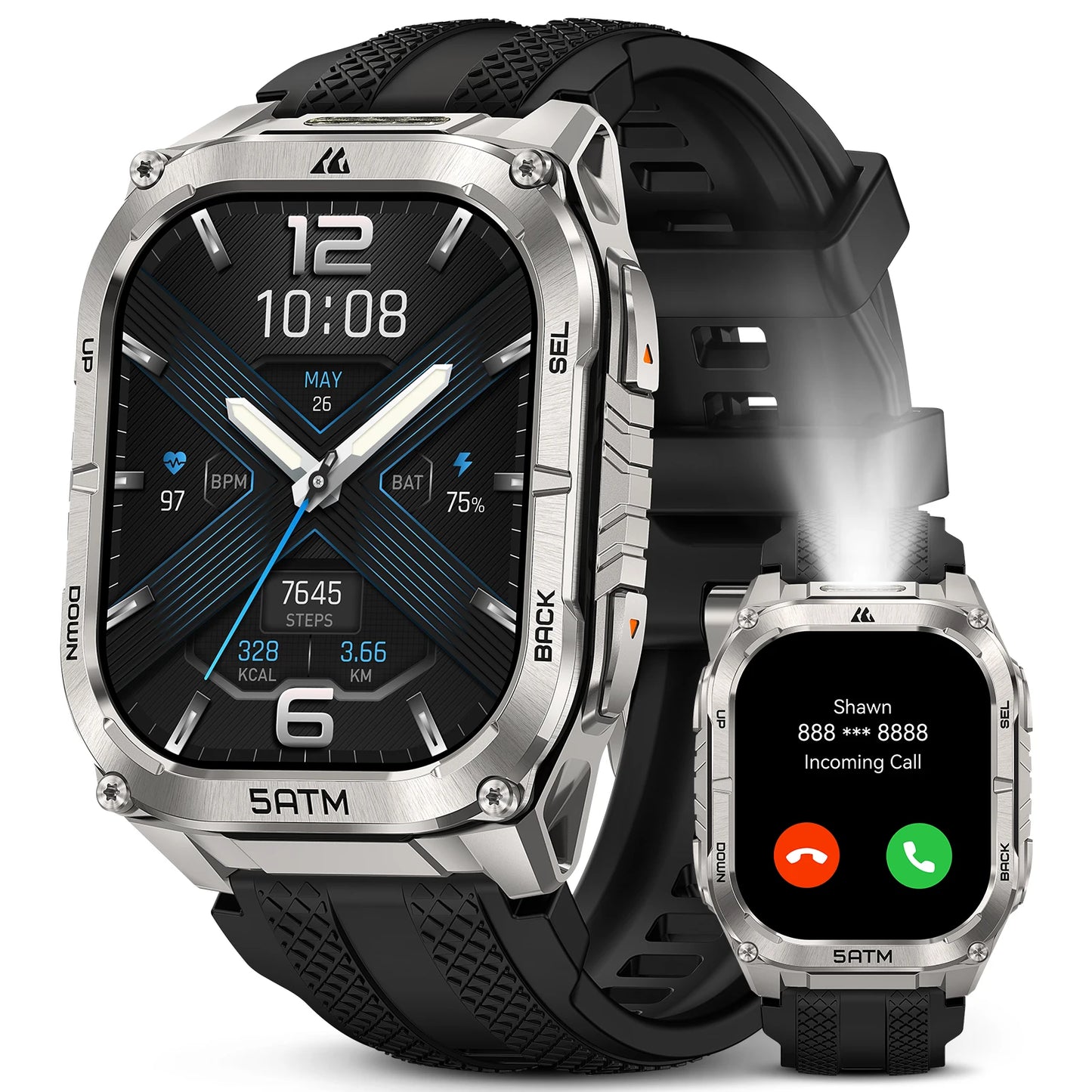 Kospe Tank M4C Rugged Smartwatch With GPS And Health Tracking