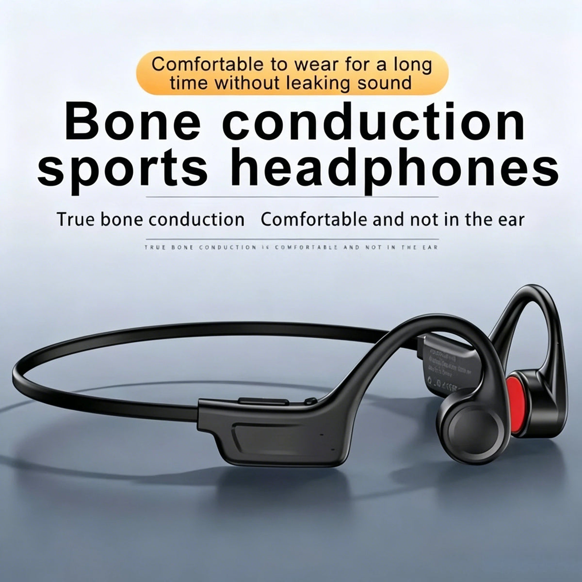 Open Ear Bone Conduction Wireless Headphones With Built In Mic