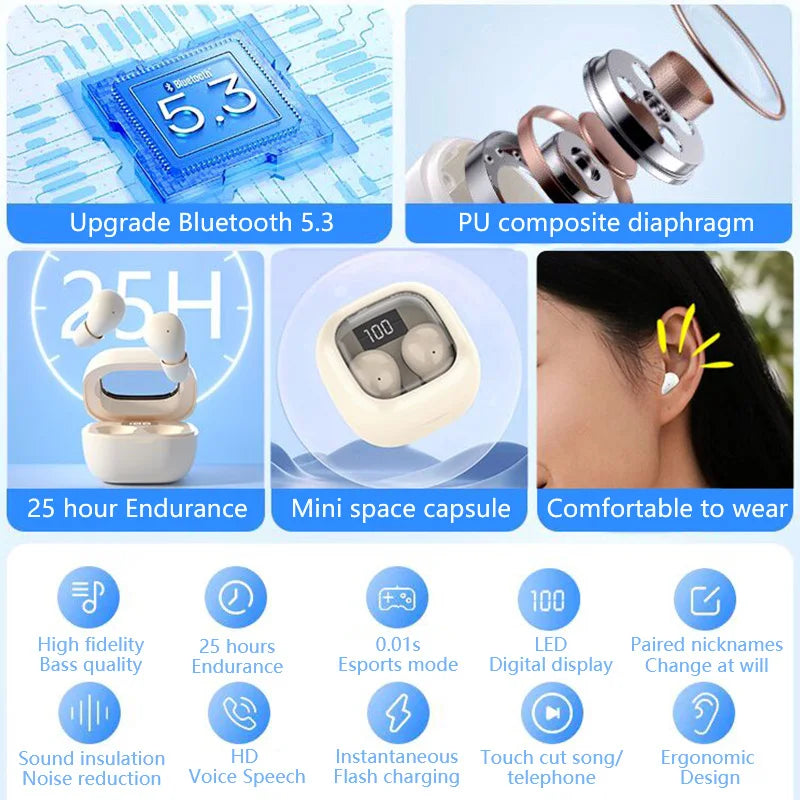 SHUKE True Wireless Earbuds Bluetooth 5 ANC Bass Sound Quality
