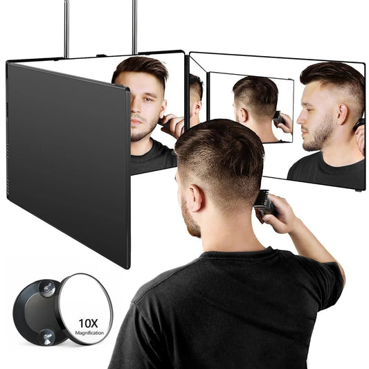 360 Degree Trifold Barber Mirror For Self Haircut