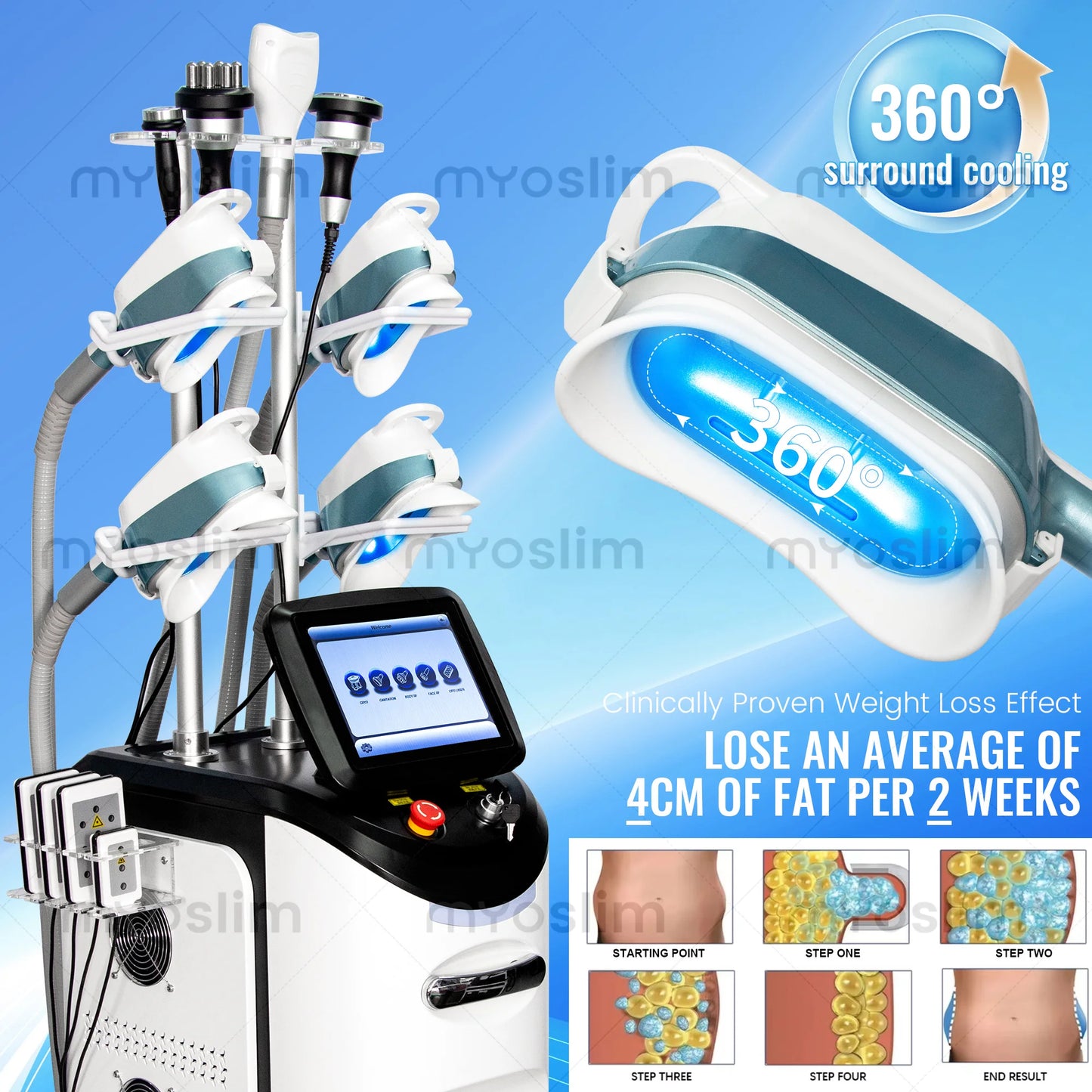 MYOSLIM 360 Degree Cooling Sculpting Body Slimming Vacuum Cavitation System