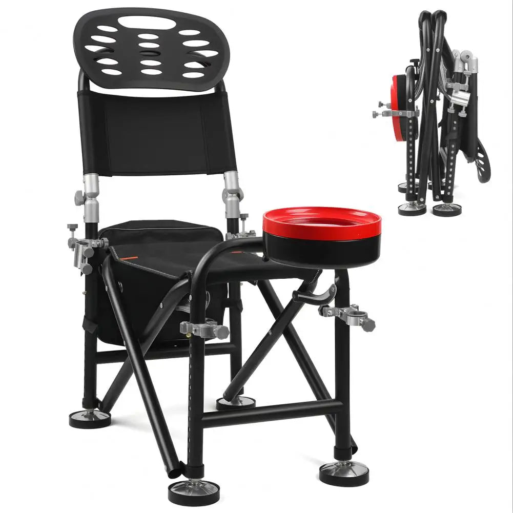 Adjustable Folding Fishing Chair With Backrest And Rod Holder
