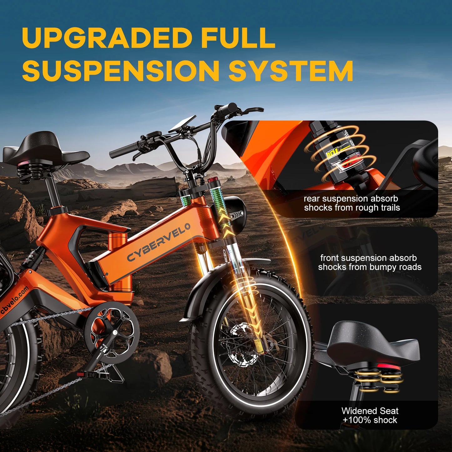 CYBERVELO Foldable Fat Tire Electric Bike 2000W EK6