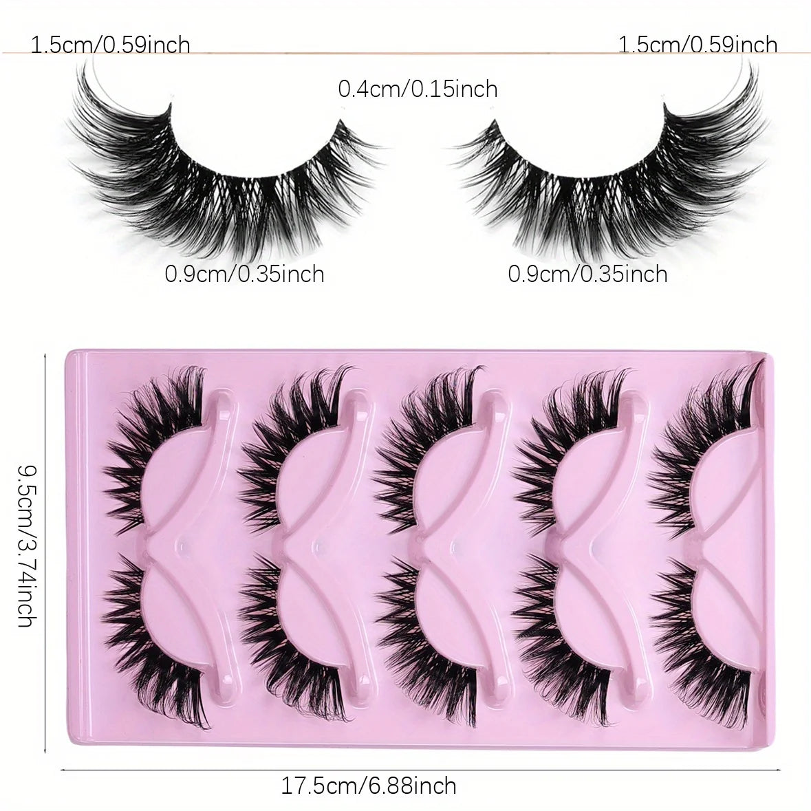 JIEFUXIN Cat Eye False Eyelashes 45 Pairs Winged Lashes