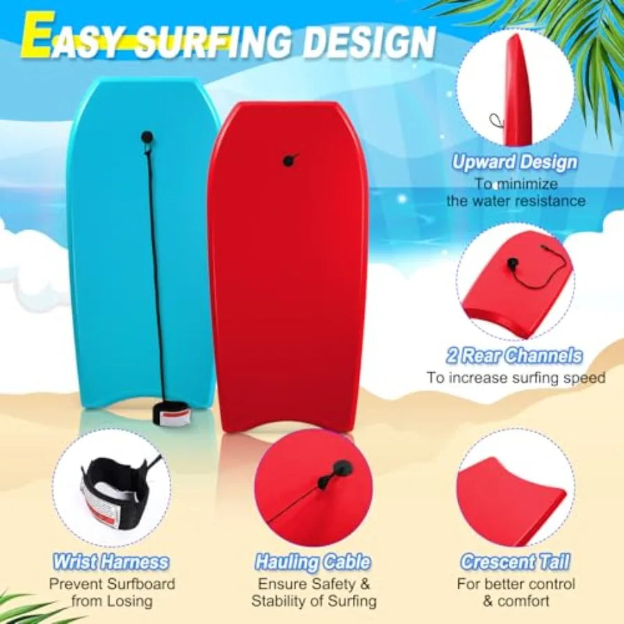 Bodyboard Set For Adults Lightweight Surfboard With Rope