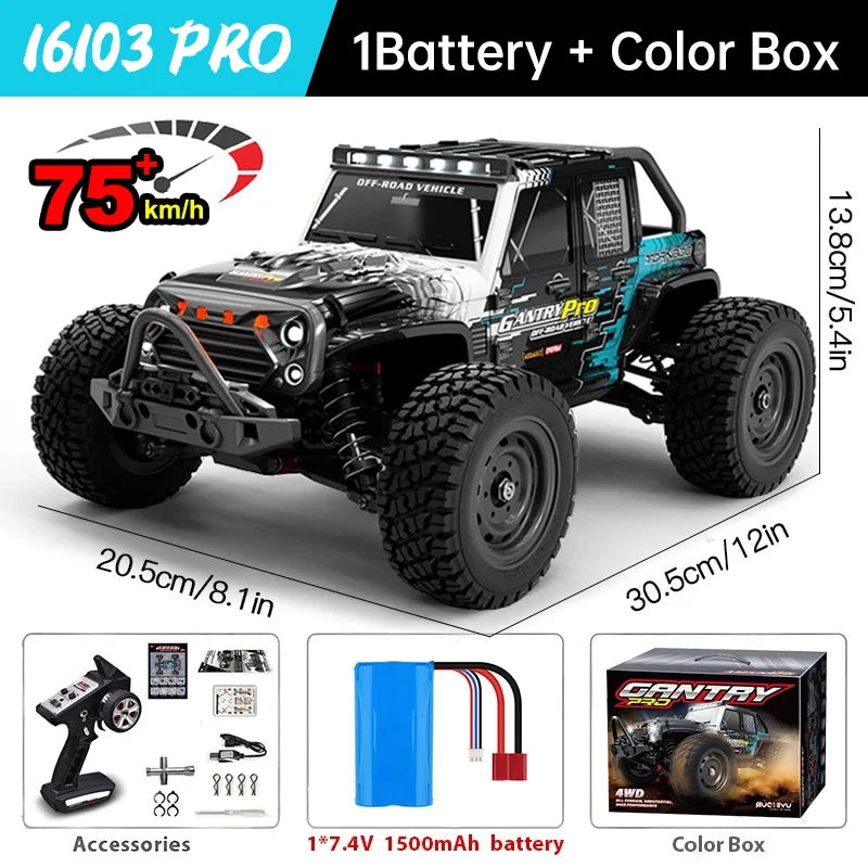 WLtoys 16101 Pro 4WD RC Car With LED Lights And Remote