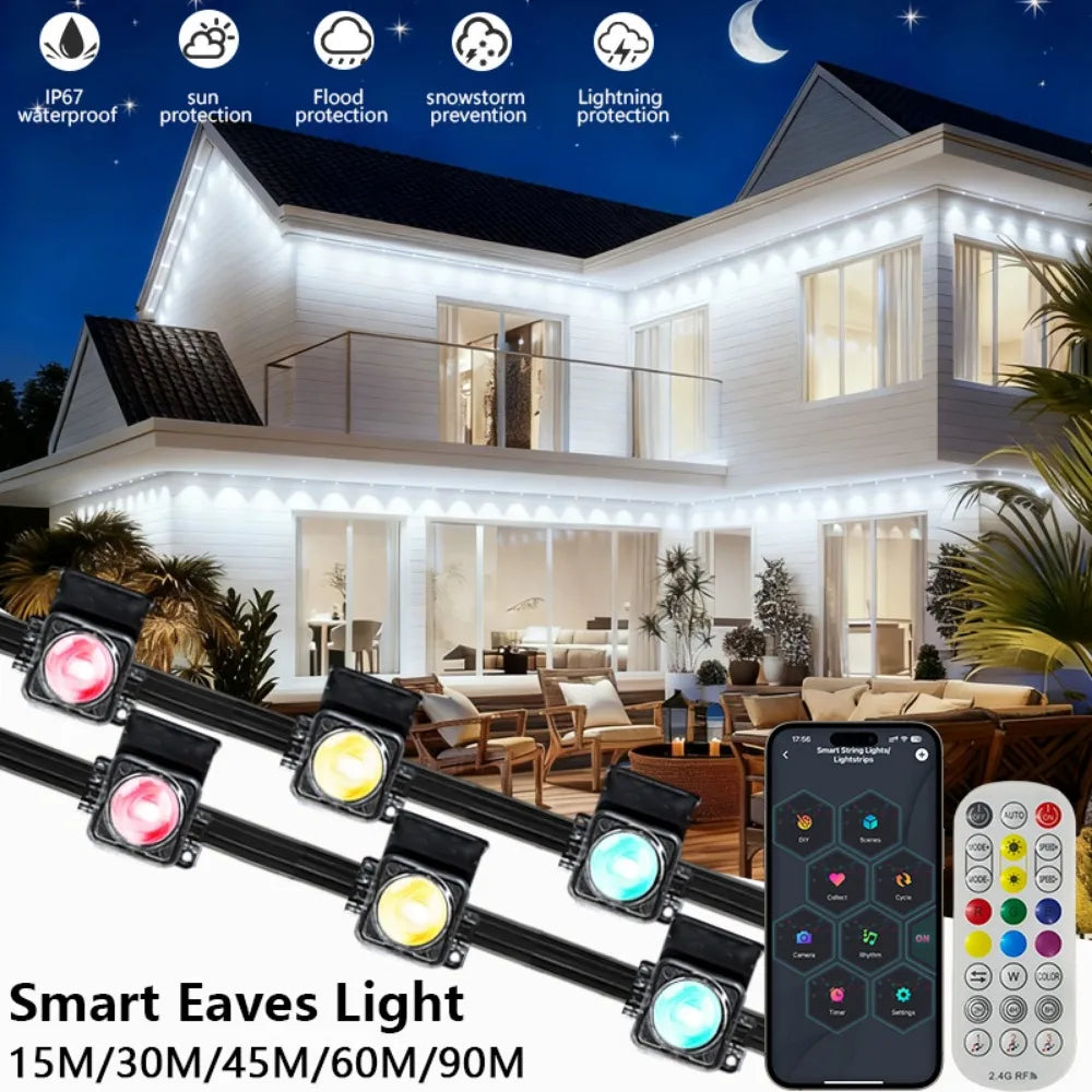 MIMIRGB Smart Permanent Outdoor Eave Lights With App Remote Control