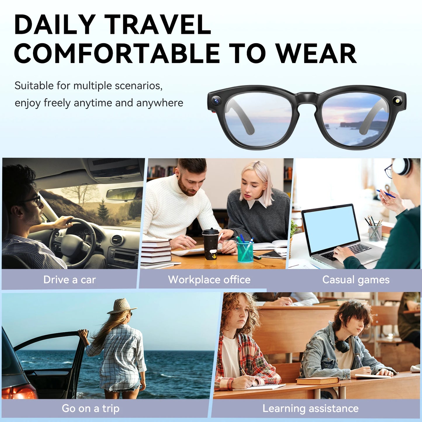 EIGIIS AI Smart Glasses Bluetooth Call and AI Translation