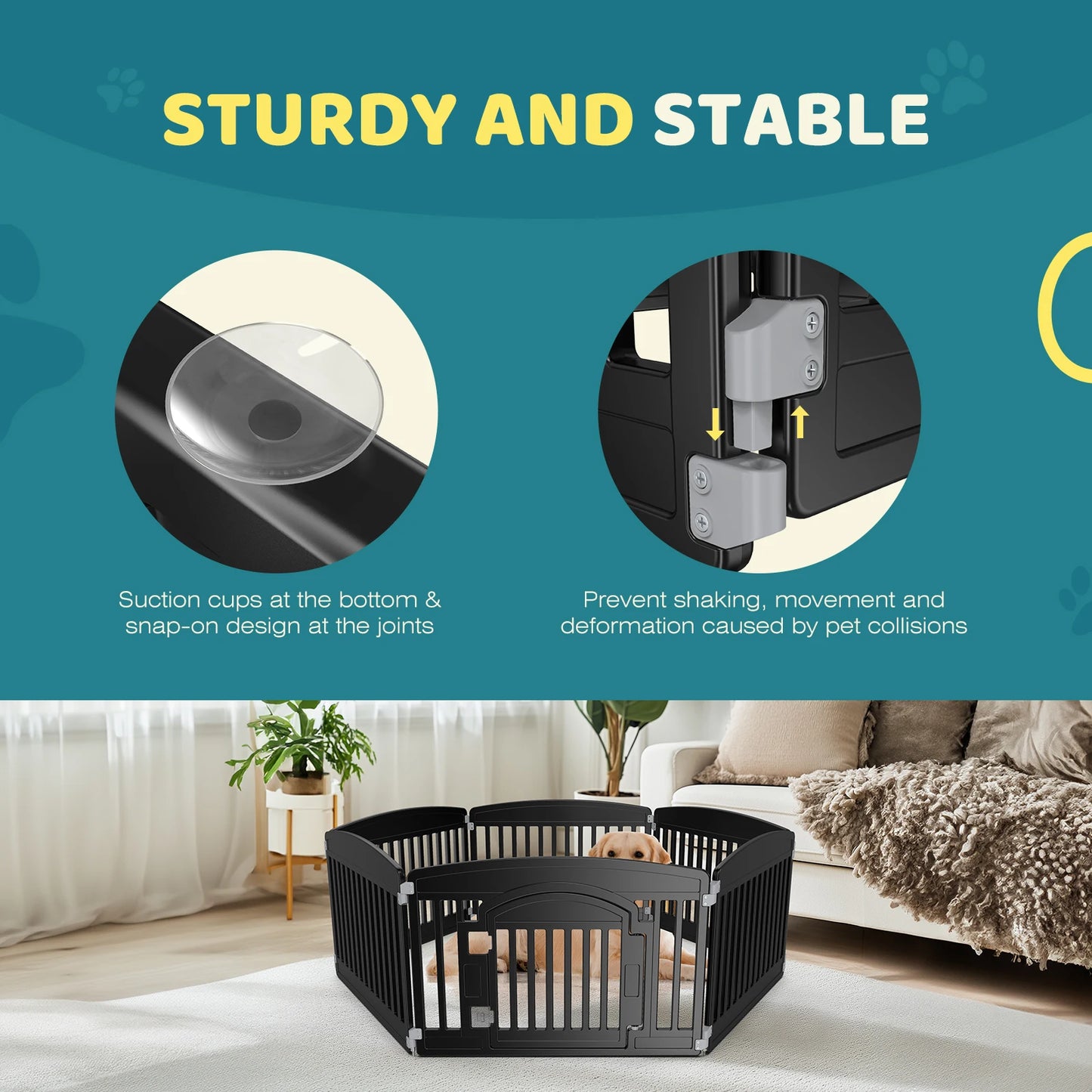 JHK Plastic Dog Playpen Durable Indoor Outdoor Pet Fence