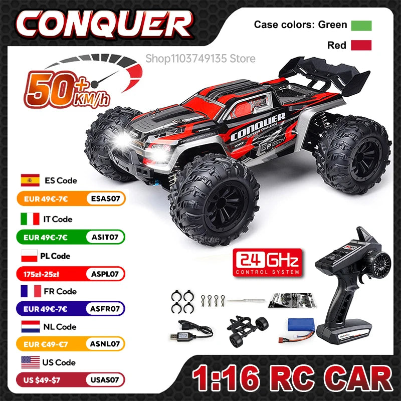 WLtoys 1:16 Off Road Monster Truck RC Car 4WD 50kmh