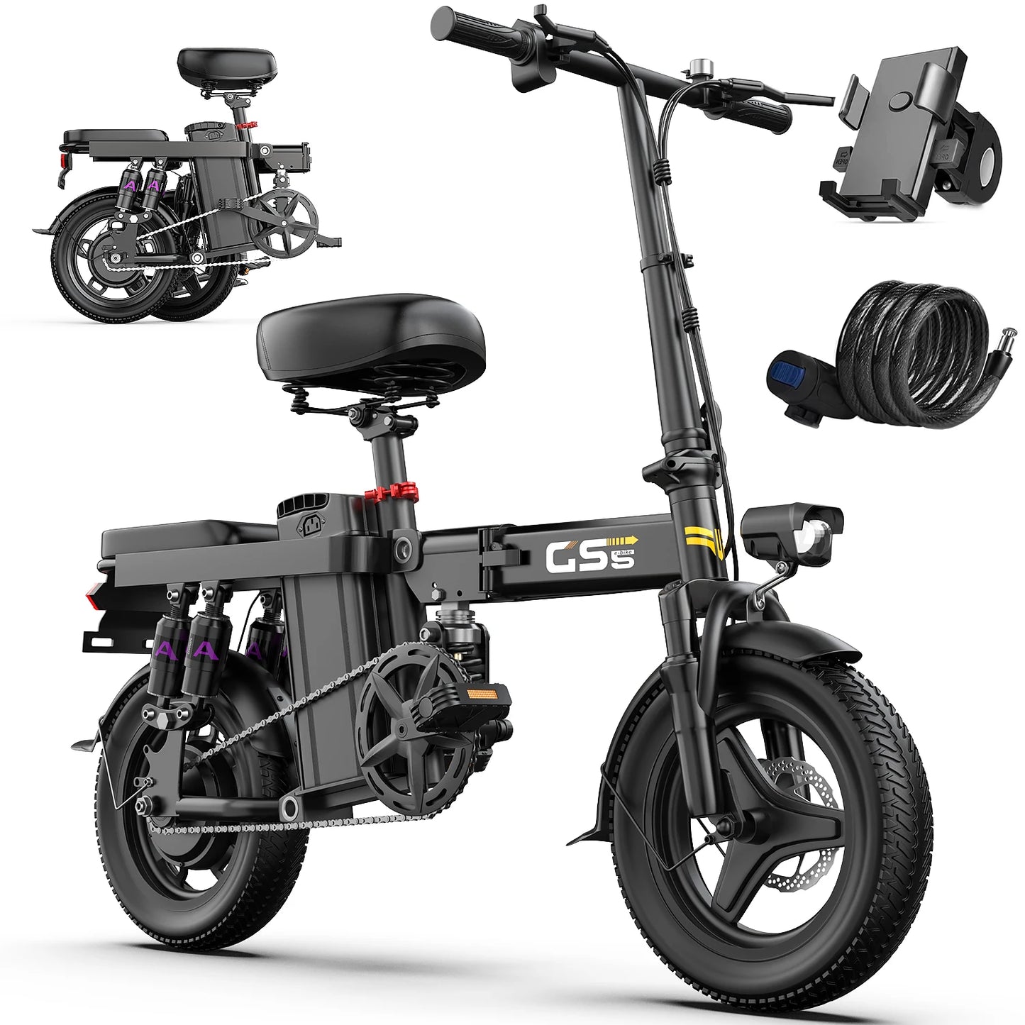 UPlee GS5 Folding Electric Bike 48V 15Ah 740W 20 MPH