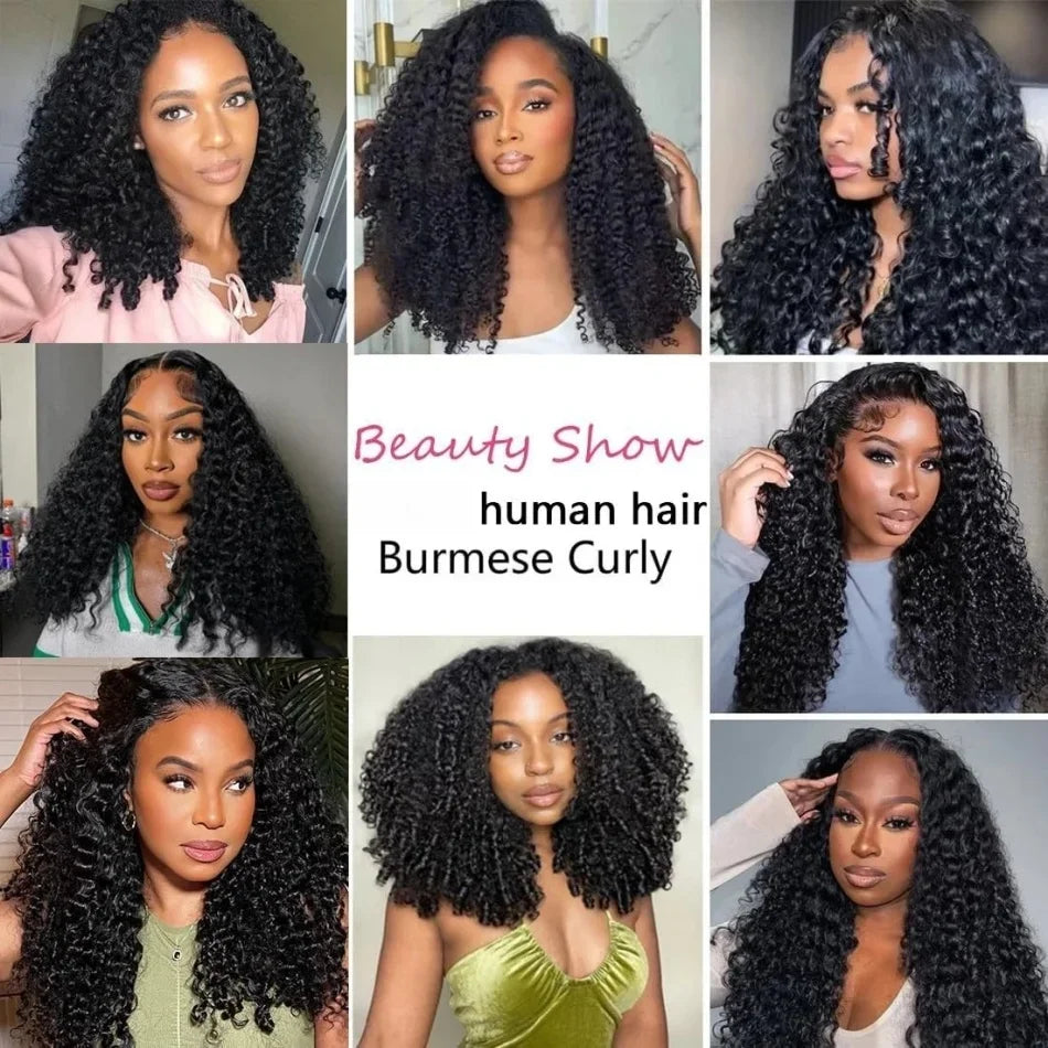 Curvique Burmese Curly Brazilian Remy Hair Bundles Deep Wave