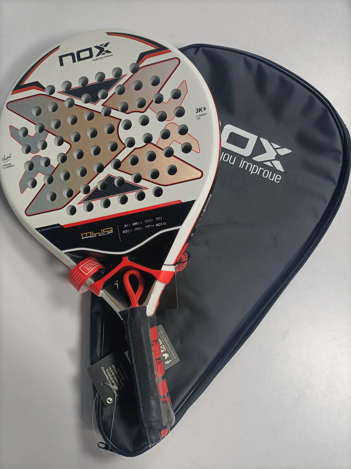 NOX Professional Padel Racket With Carbon Fiber And 3D Spin
