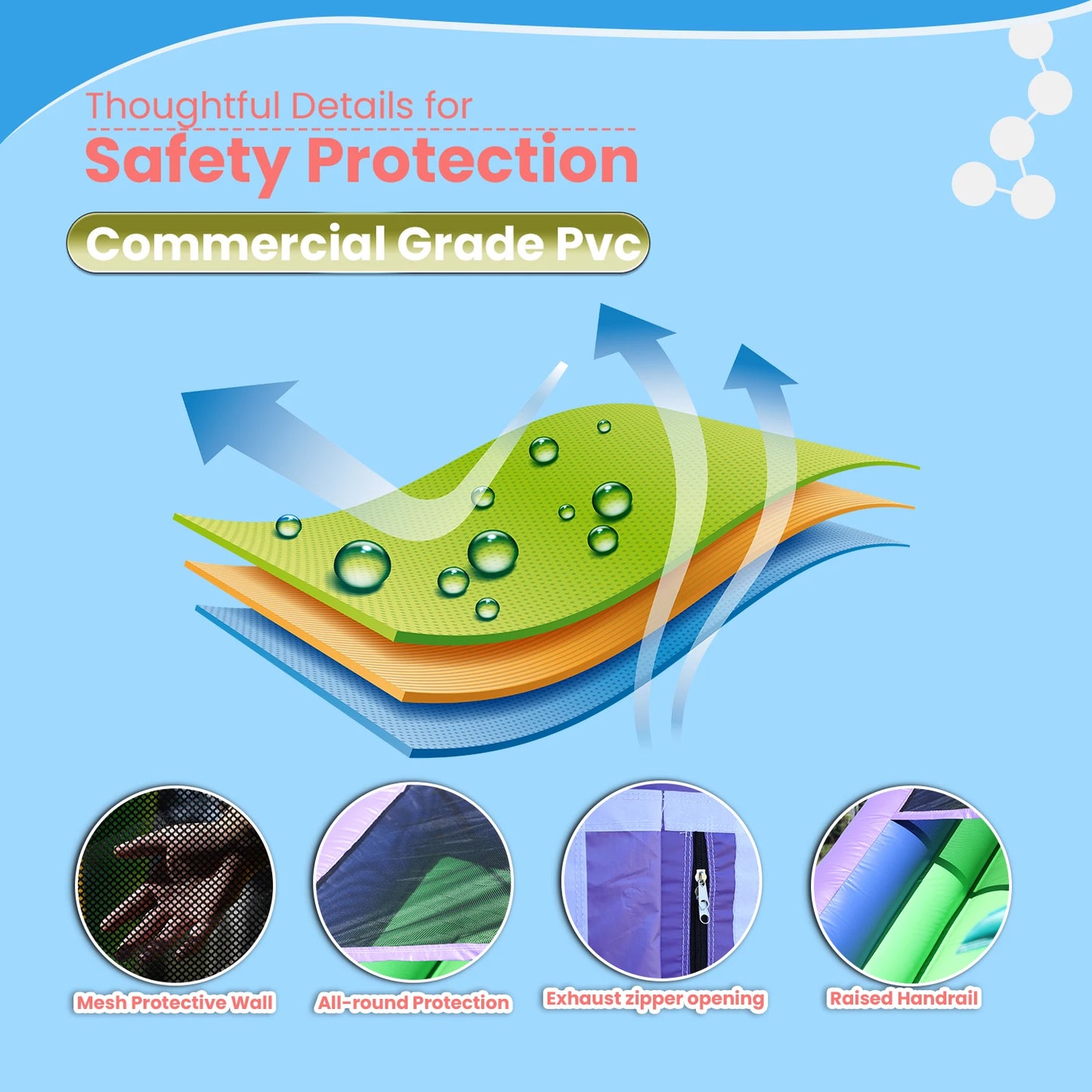 Commercial PVC Inflatable Water Slide With 950W Blower