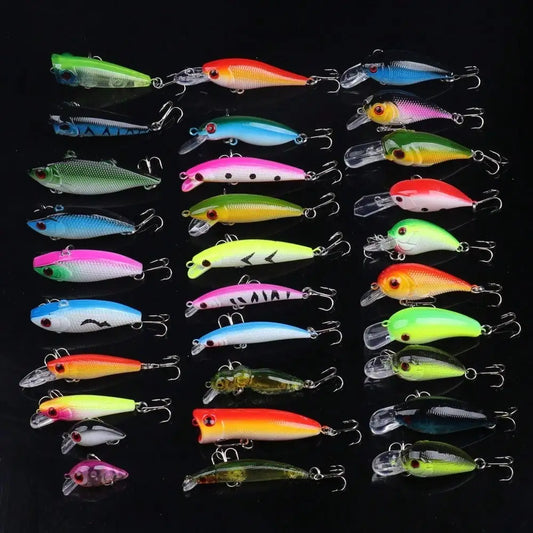 30Pcs Lure Kit With Hard Baits For Bass Pike Trout