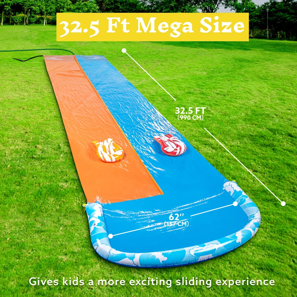 Joyfy Mega Inflatable Water Slide With Dual Racing Lanes Splash Sprayer