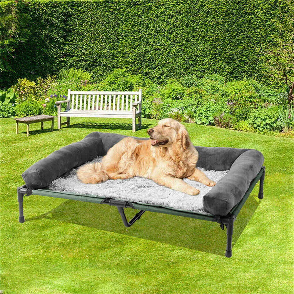 BORWART CN Outdoor Raised Dog Bed With Cooling Breathable Mat