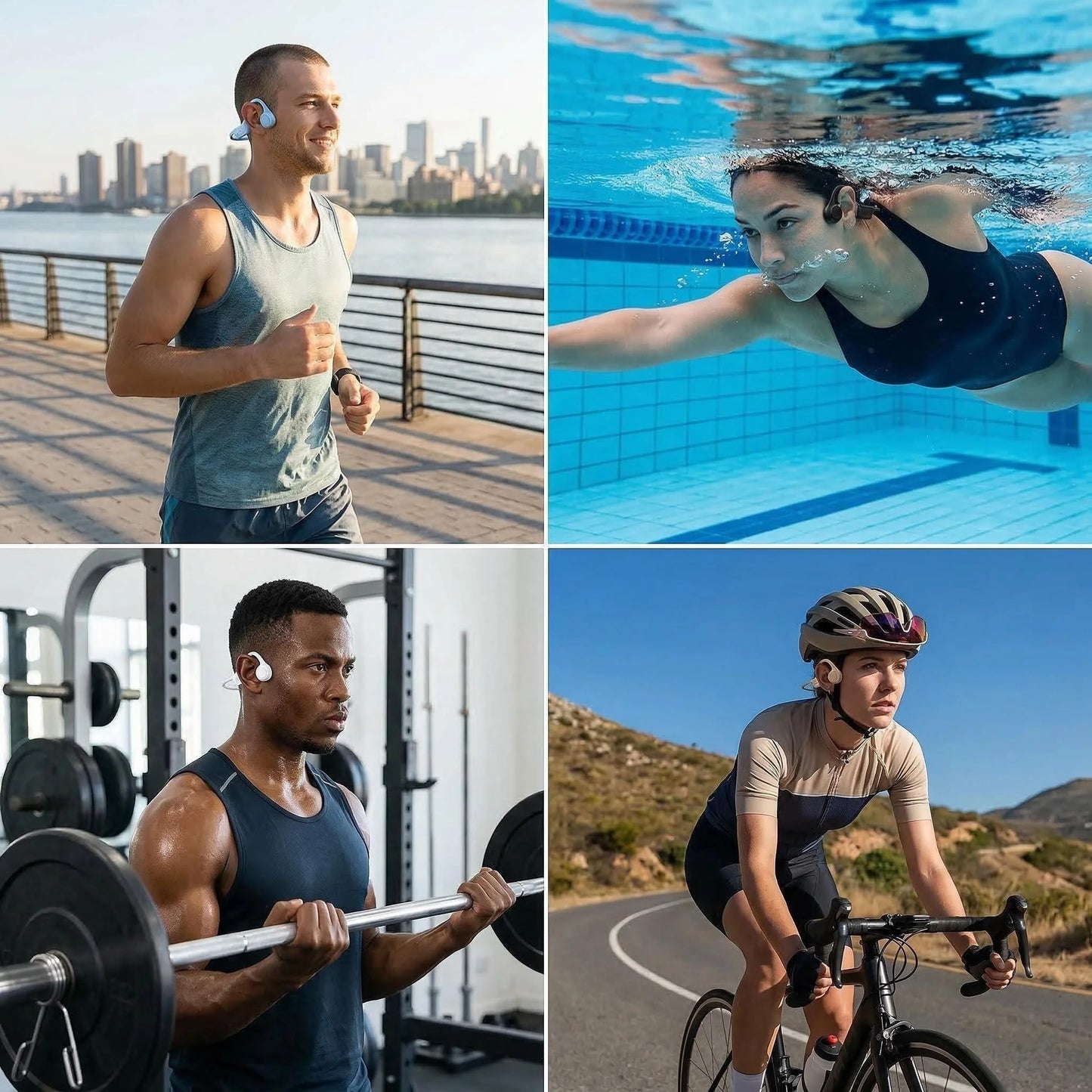 Bone Conduction Wireless Earbuds Bluetooth 5.4 HiFi Sound Waterproof