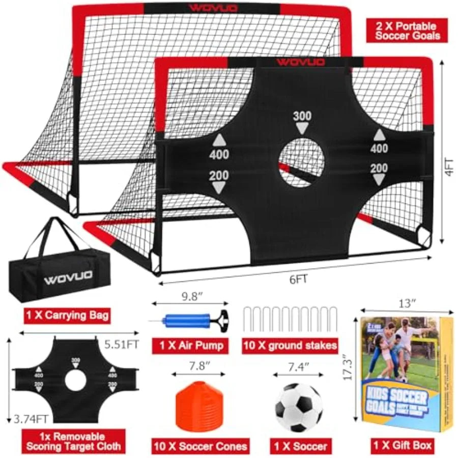 Backyard Soccer Goals Set Of 2 Portable Training Equipment