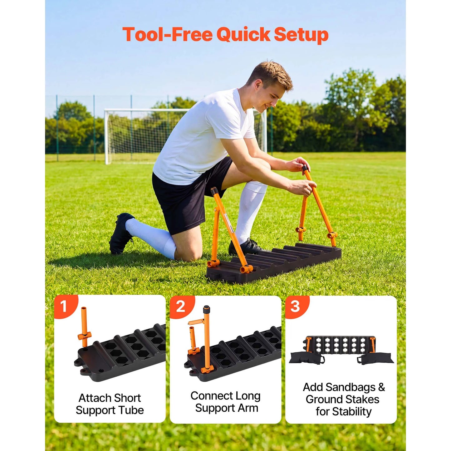 SucceBuy Soccer Rebounder Board Trainer With Three Adjustable Angles