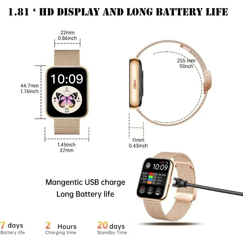 INNOFOVO AI Voice Smart Watch for Women Android and iPhone