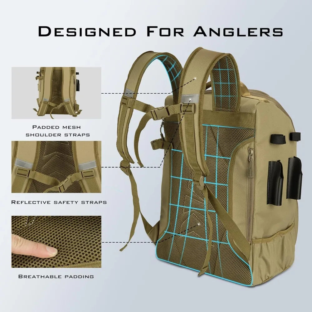 Ytyin 40L Fishing Tackle Backpack With Holder