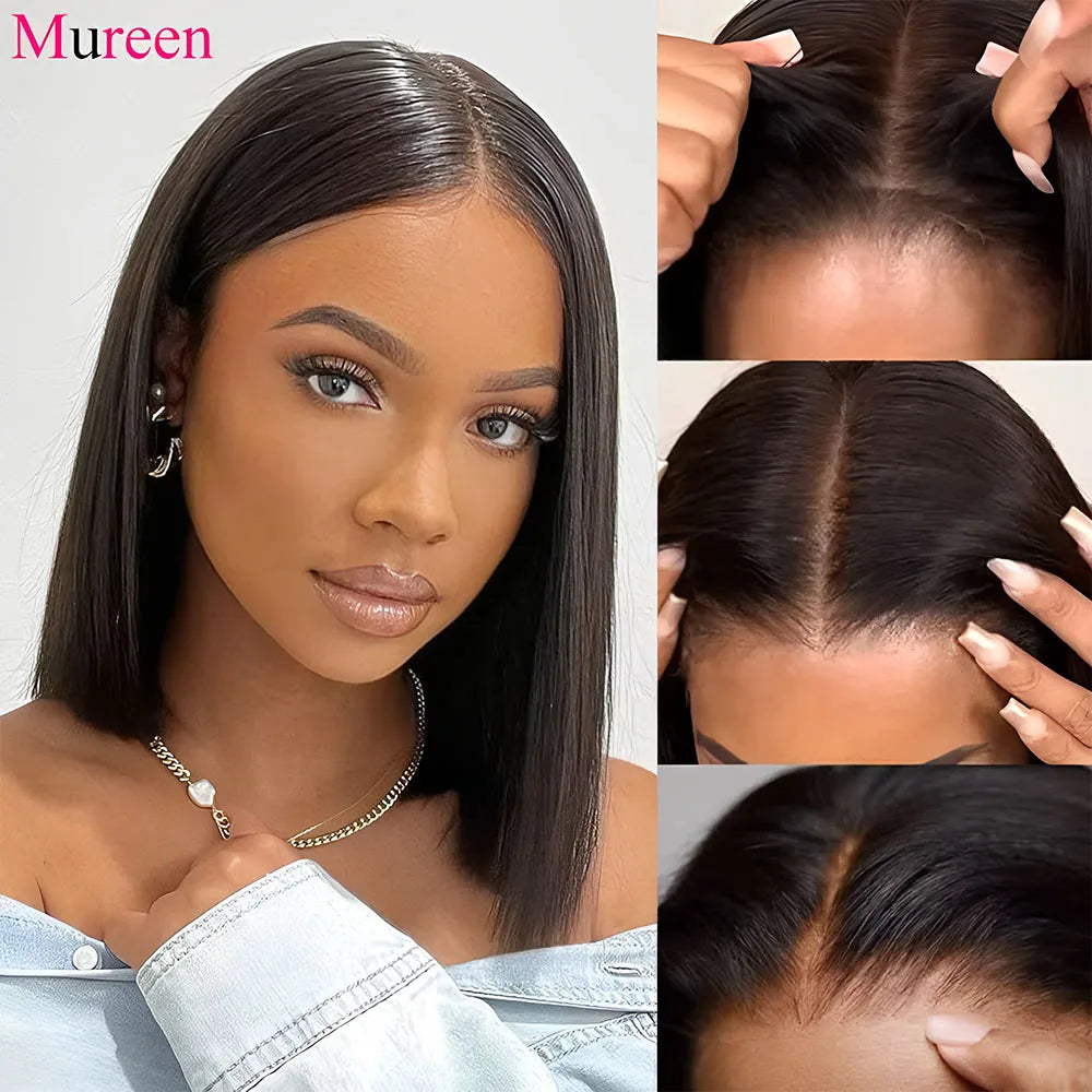 Mureen 250 Percent Density Glueless Bob Wig Hair Lace Closure