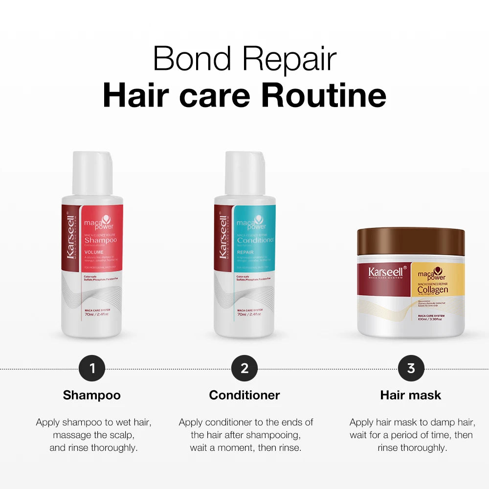 Karseell Hair Mask Shampoo And Conditioner Travel Set Collagen Repair