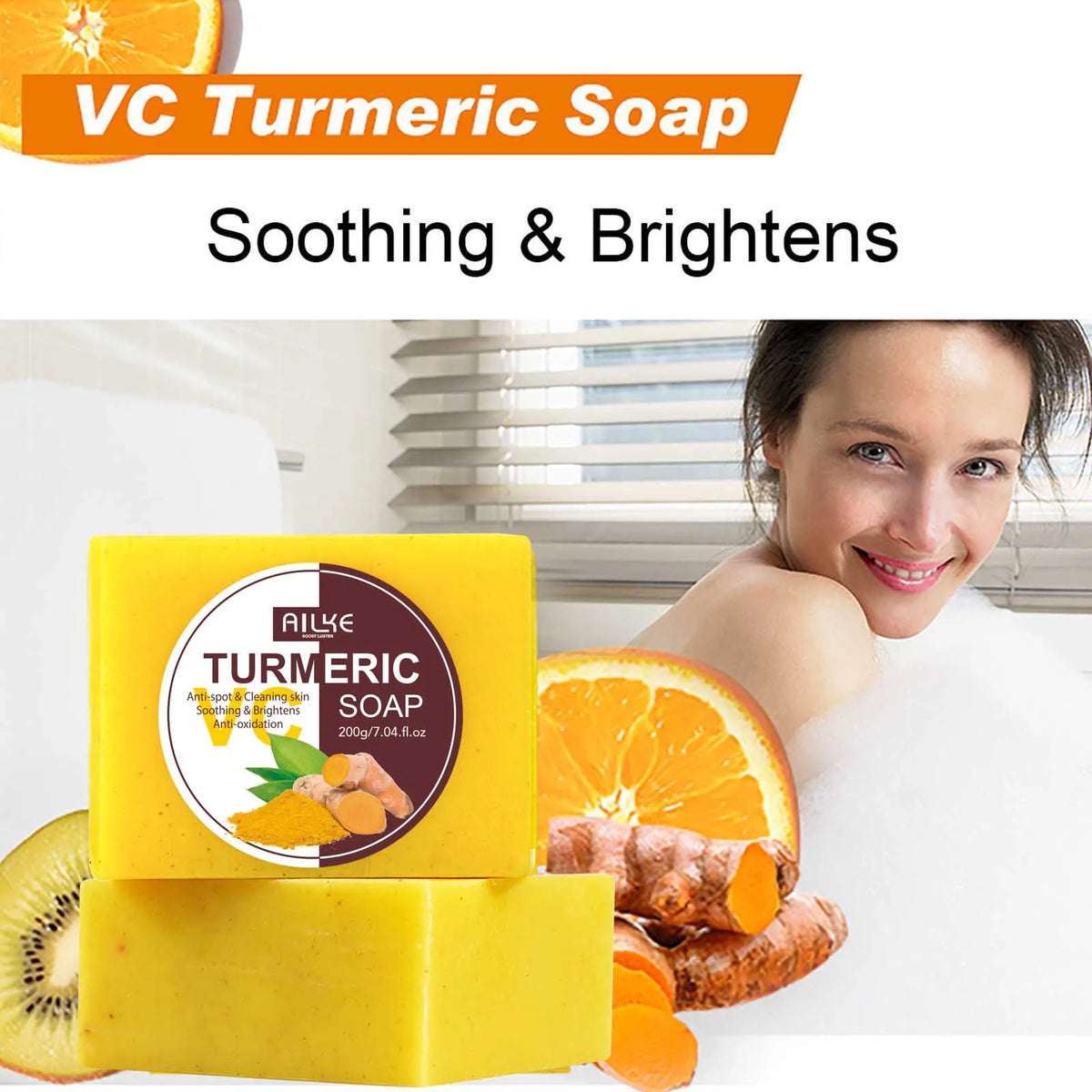 AILKE Organic Turmeric Skincare Set for Brightening and Acne Care