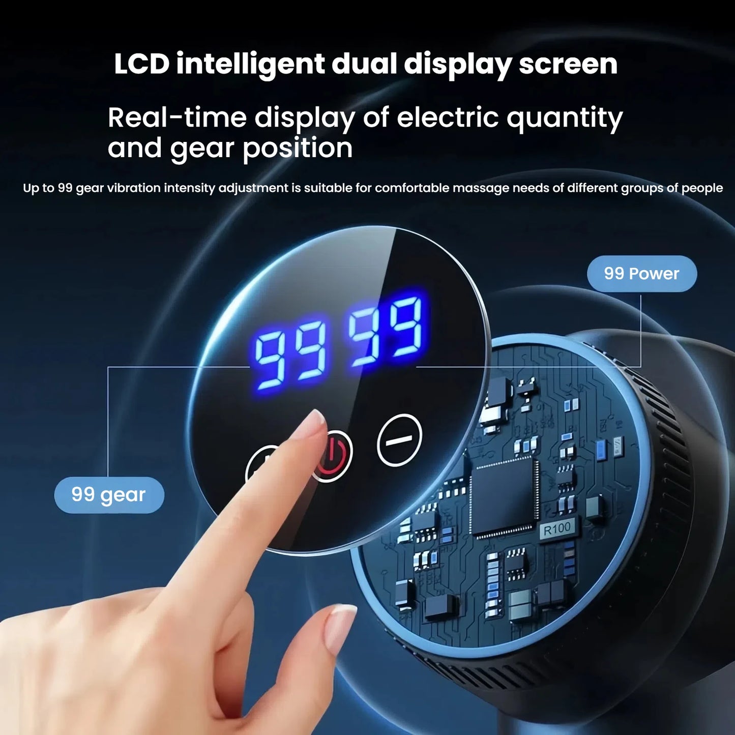 Massage Gun LCD Touch Screen Muscle Pain Relief And Recovery