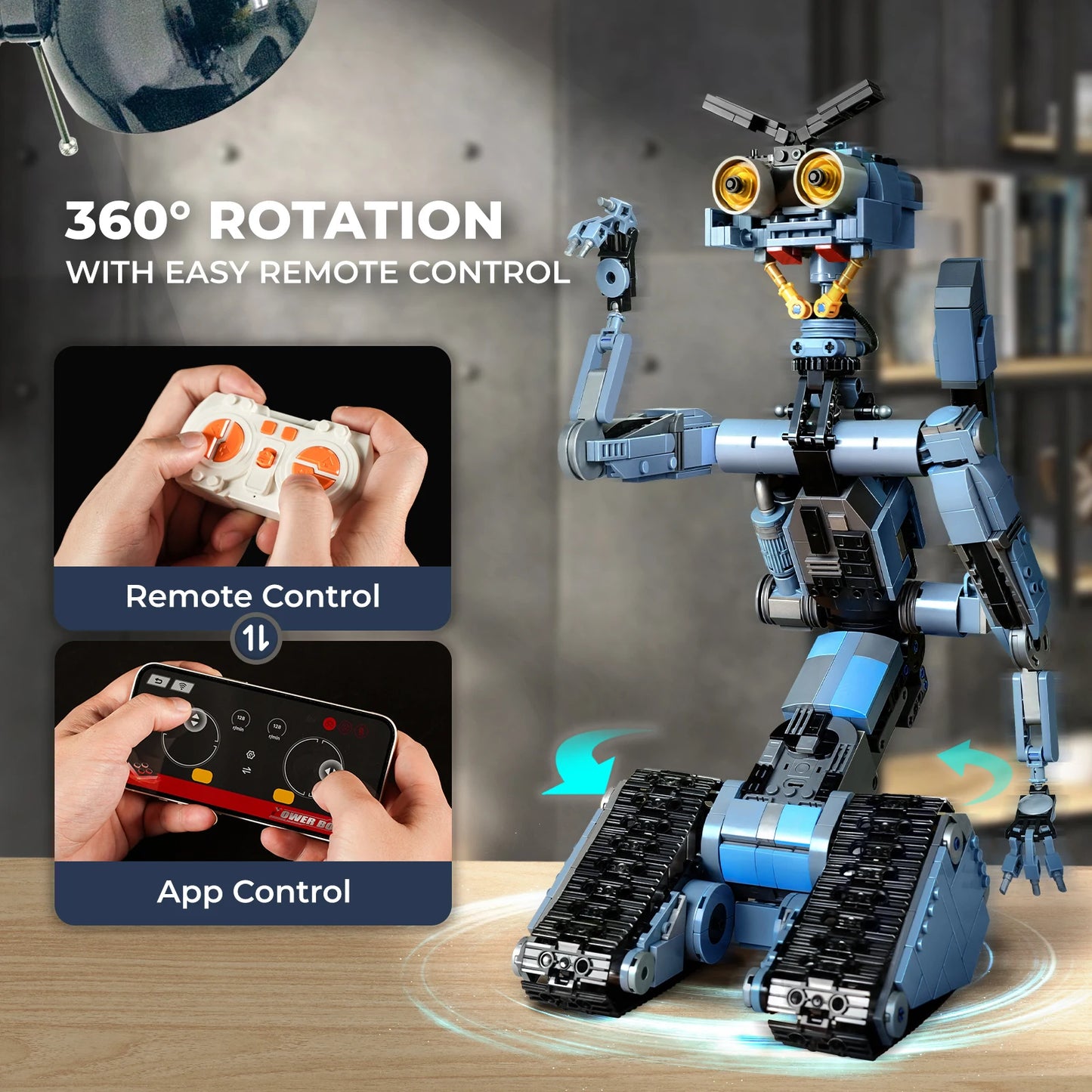 Johnny 5 Robot Building Blocks Set 1176 Pieces With Remote Control