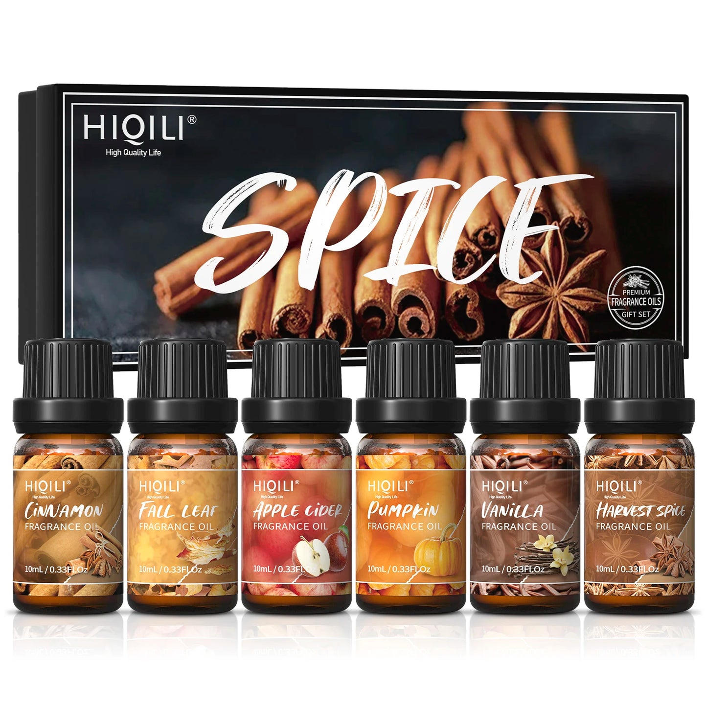 HIQILI Fragrance Oil Set 6 x 10mL Pure Perfume Oils for Diffuser