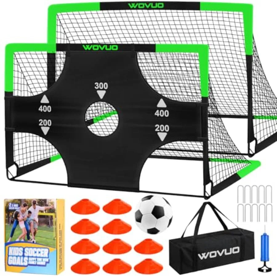 Backyard Soccer Goals Set Of 2 Portable Training Equipment