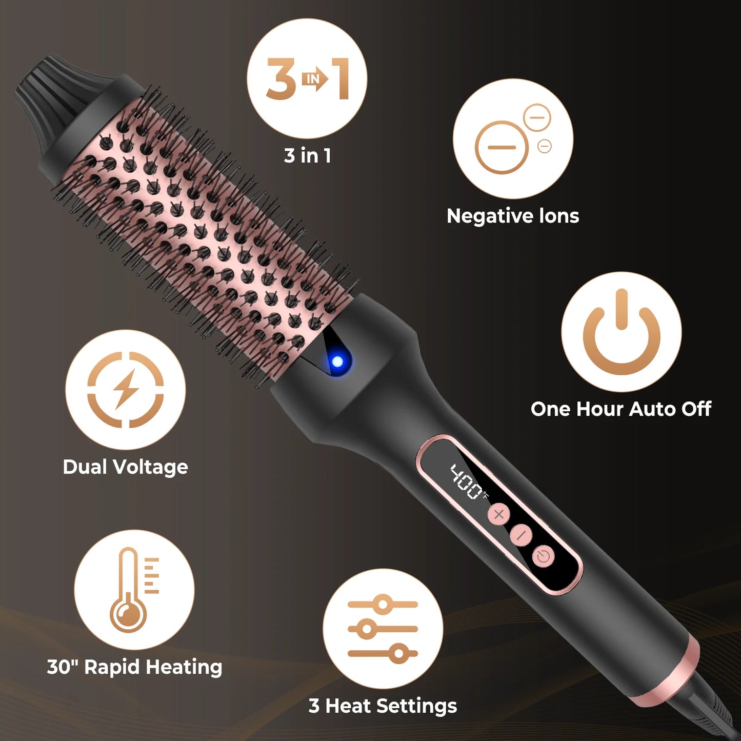 UKLISS Thermal Brush Hot Air Brush And Volumizer Hair Curler